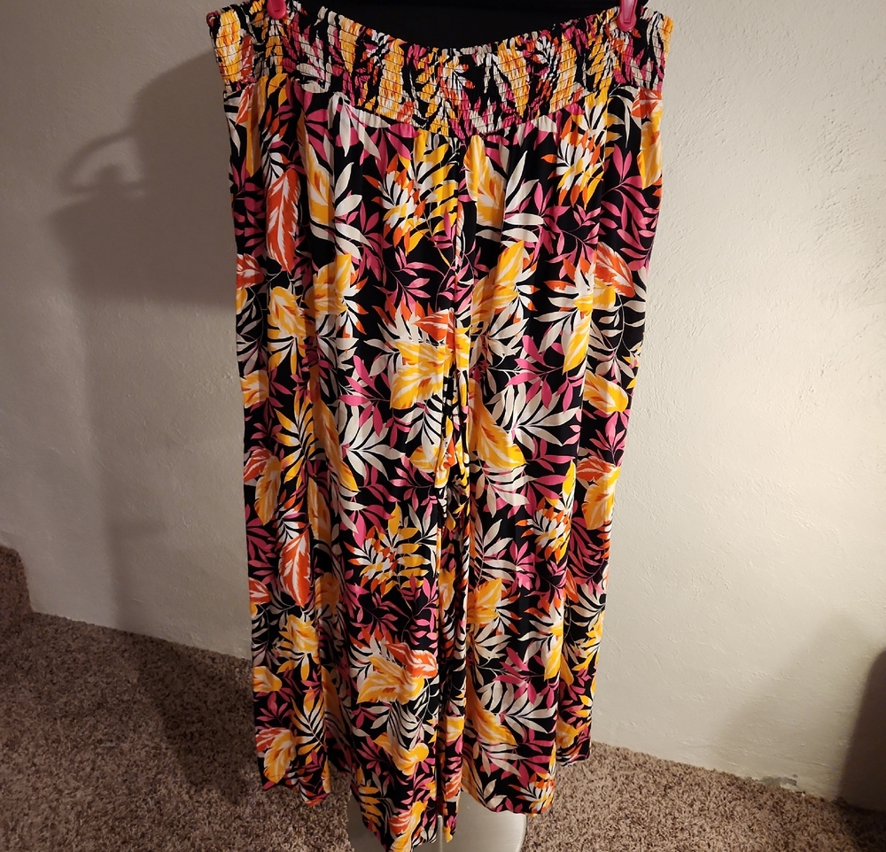 I.N.STUDIO Tropical Floral Palazzo Pants Size 3X NWT